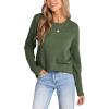 imageCUPSHE Womens Long Sleeve Sweaters Crew Neck 2024 Fall Knit Pullover SweaterGreen