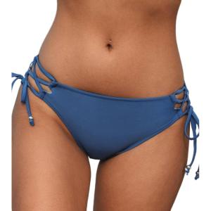 imageCUPSHE Women Swimsuit Bikini Bottom String Cheeky Side Tie Low Rise Bathing SuitNavy Blue