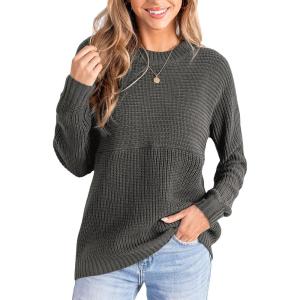 imageCUPSHE Womens Long Sleeve Sweater 2024 Knit Mock Neck Pullover Sweaters TopsGrey