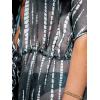 imageCUPSHE Kimono Swimsuit Coverup for Women Open Front Striped Maxi Cardigan Beach Cover UpBlack