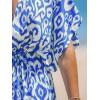 imageCUPSHE Kimono Swimsuit Coverup for Women Open Front Striped Maxi Cardigan Beach Cover UpBlue Floral