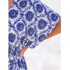 imageCUPSHE Kimono Swimsuit Coverup for Women Open Front Striped Maxi Cardigan Beach Cover UpBlue Patterned