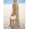 imageCUPSHE Kimono Swimsuit Coverup for Women Open Front Striped Maxi Cardigan Beach Cover UpGrass Green Patterned