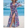 imageCUPSHE Kimono Swimsuit Coverup for Women Open Front Striped Maxi Cardigan Beach Cover UpHot Pink Floral