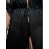 imageCUPSHE Kimono Swimsuit Coverup for Women Open Front Striped Maxi Cardigan Beach Cover UpSolid Black