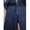 imageCUPSHE Kimono Swimsuit Coverup for Women Open Front Striped Maxi Cardigan Beach Cover UpSolid Navy Blue