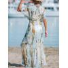 imageCUPSHE Kimono Swimsuit Coverup for Women Open Front Striped Maxi Cardigan Beach Cover UpTeal