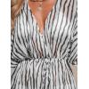 imageCUPSHE Kimono Swimsuit Coverup for Women Open Front Striped Maxi Cardigan Beach Cover UpWhite Stripes