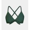 imageCUPSHE Womens Bikini Top Swimsuit Bandeau Top Back Tie with Removable Shoulder StrapsDark Green