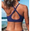 imageCUPSHE Womens Bikini Top Swimsuit Bandeau Top Back Tie with Removable Shoulder StrapsIndigo Blue