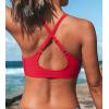 imageCUPSHE Womens Bikini Top Swimsuit Bandeau Top Back Tie with Removable Shoulder StrapsRed
