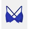 imageCUPSHE Womens Bikini Top Swimsuit Bandeau Top Back Tie with Removable Shoulder StrapsRoyal Blue