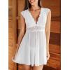 imageCUPSHE Womens Lingerie V Neck Sexy Nightgown Floral Lace Trim Night Dresses SXXLAwhite