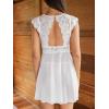imageCUPSHE Womens Lingerie V Neck Sexy Nightgown Floral Lace Trim Night Dresses SXXLAwhite