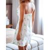 imageCUPSHE Womens Lingerie V Neck Sexy Nightgown Floral Lace Trim Night Dresses SXXLWhite Floral