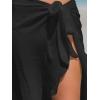 imageCUPSHE Womens Sarong Cover Ups Swimsuit Wrap Skirt Self Tie Beach Cover Up Ruffle Wraps One SizeBlack