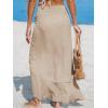 imageCUPSHE Womens Sarong Cover Ups Swimsuit Wrap Skirt Self Tie Beach Cover Up Ruffle Wraps One SizeBrown