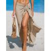 imageCUPSHE Womens Sarong Cover Ups Swimsuit Wrap Skirt Self Tie Beach Cover Up Ruffle Wraps One SizeBrown