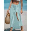 imageCUPSHE Womens Sarong Cover Ups Swimsuit Wrap Skirt Self Tie Beach Cover Up Ruffle Wraps One SizeLight Cyan