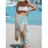 imageCUPSHE Womens Sarong Cover Ups Swimsuit Wrap Skirt Self Tie Beach Cover Up Ruffle Wraps One SizeLight Cyan