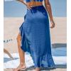 imageCUPSHE Womens Sarong Cover Ups Swimsuit Wrap Skirt Self Tie Beach Cover Up Ruffle Wraps One SizeRoyal Blue