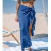 imageCUPSHE Womens Sarong Cover Ups Swimsuit Wrap Skirt Self Tie Beach Cover Up Ruffle Wraps One SizeRoyal Blue