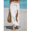 imageCUPSHE Womens Sarong Cover Ups Swimsuit Wrap Skirt Self Tie Beach Cover Up Ruffle Wraps One SizeWhite