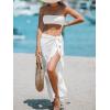 imageCUPSHE Womens Sarong Cover Ups Swimsuit Wrap Skirt Self Tie Beach Cover Up Ruffle Wraps One SizeWhite