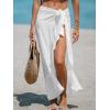 imageCUPSHE Womens Sarong Cover Ups Swimsuit Wrap Skirt Self Tie Beach Cover Up Ruffle Wraps One SizeWhite