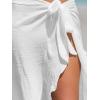 imageCUPSHE Womens Sarong Cover Ups Swimsuit Wrap Skirt Self Tie Beach Cover Up Ruffle Wraps One SizeWhite