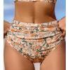 imageCUPSHE Womens Swimsuit Bikini Bottom High Waisted Bathing Suit Ruched Full CoverageApricotFloral