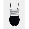 imageCUPSHE Womens Tankini Sets Square Neck Elastic High Waisted Two Piece Bathing Suits Adjustable Straps SwimwearBlackStriped