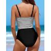 imageCUPSHE Womens Tankini Sets Square Neck Elastic High Waisted Two Piece Bathing Suits Adjustable Straps SwimwearBlackStriped