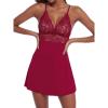 imageCUPSHE Womens Lingerie V Neck Sexy Nightgown Floral Lace Trim Night Dresses SXXLRed