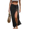 imageCUPSHE Womens Sarong Cover Ups Swimsuit Wrap Skirt Self Tie Beach Cover Up Ruffle Wraps One SizeBlack