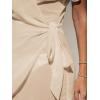 imageCUPSHE Women Bathing Suit Cover Up Sheer V Neck Short Sleeve Wrap Cover Ups for SwimwearNude Pink