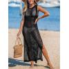 imageCUPSHE Women Cutout Bodycon Maxi CoverUp Dress Crew Neck Sleeveless Cover Up SummerBlack