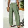 imageCUPSHE Women Pants Patch Pocket Tapered Leg Elastic Waist Long Pant Casual BeachDark Green