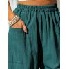 imageCUPSHE Women Pants Patch Pocket Tapered Leg Elastic Waist Long Pant Casual BeachDeep Blue
