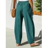 imageCUPSHE Women Pants Patch Pocket Tapered Leg Elastic Waist Long Pant Casual BeachDeep Blue