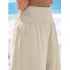 imageCUPSHE Women Pants Smocked Waist Straight Leg Ruffle Cuffs Loose Fit Pant Casual BeachBeige