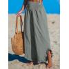 imageCUPSHE Women Pants Smocked Waist Straight Leg Ruffle Cuffs Loose Fit Pant Casual BeachGrey