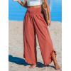 imageCUPSHE Women Pants Smocked Waist Straight Leg Ruffle Cuffs Loose Fit Pant Casual BeachRed