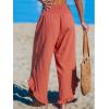 imageCUPSHE Women Pants Smocked Waist Straight Leg Ruffle Cuffs Loose Fit Pant Casual BeachRed