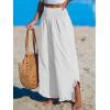 imageCUPSHE Women Pants Smocked Waist Straight Leg Ruffle Cuffs Loose Fit Pant Casual BeachWhite