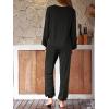 imageCUPSHE Womens 2 Piece Outfits Lounge Sets Long Sleeve Tops Drawstring Jogger Pants Spring Travel Pants SetsBlack