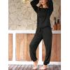 imageCUPSHE Womens 2 Piece Outfits Lounge Sets Long Sleeve Tops Drawstring Jogger Pants Spring Travel Pants SetsBlack