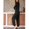 imageCUPSHE Womens 2 Piece Outfits Lounge Sets Long Sleeve Tops Drawstring Jogger Pants Spring Travel Pants SetsBlack