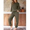 imageCUPSHE Womens 2 Piece Outfits Lounge Sets Long Sleeve Tops Drawstring Jogger Pants Spring Travel Pants SetsGreen
