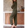 imageCUPSHE Womens 2 Piece Outfits Lounge Sets Long Sleeve Tops Drawstring Jogger Pants Spring Travel Pants SetsGreen